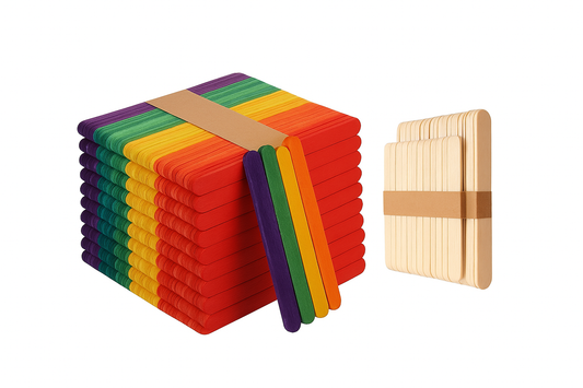 100 Natural Wood Popsicle Sticks